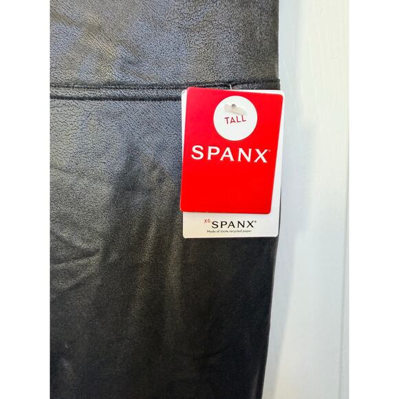 SPANX Faux Leather Leggings – Black – XL Tall – High Rise – Shaping Long Inseam - Picture 4 of 6